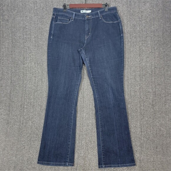 Levis 515 Jeans Womens 12 M 34x31* Blue Dark Wash Bootcut Mid Rise Stretch Denim - Picture 1 of 15